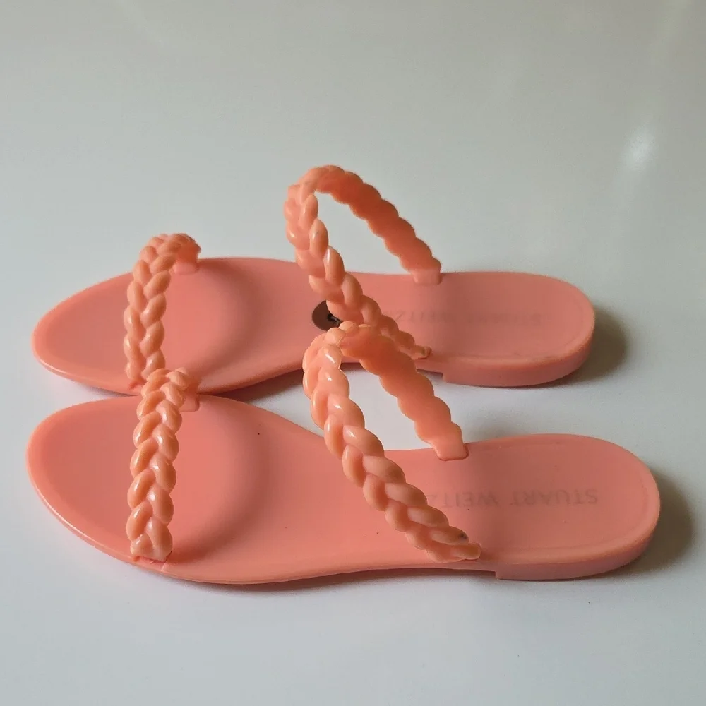 Stuart Weitzman Peach Sandals with Braided Straps. Size‎ 8. NWOT.
